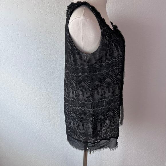 Vintage Y2K Cabi Lace Tank Top Black Goth Semi Sheer size Small Whimsygoth - Picture 9 of 9